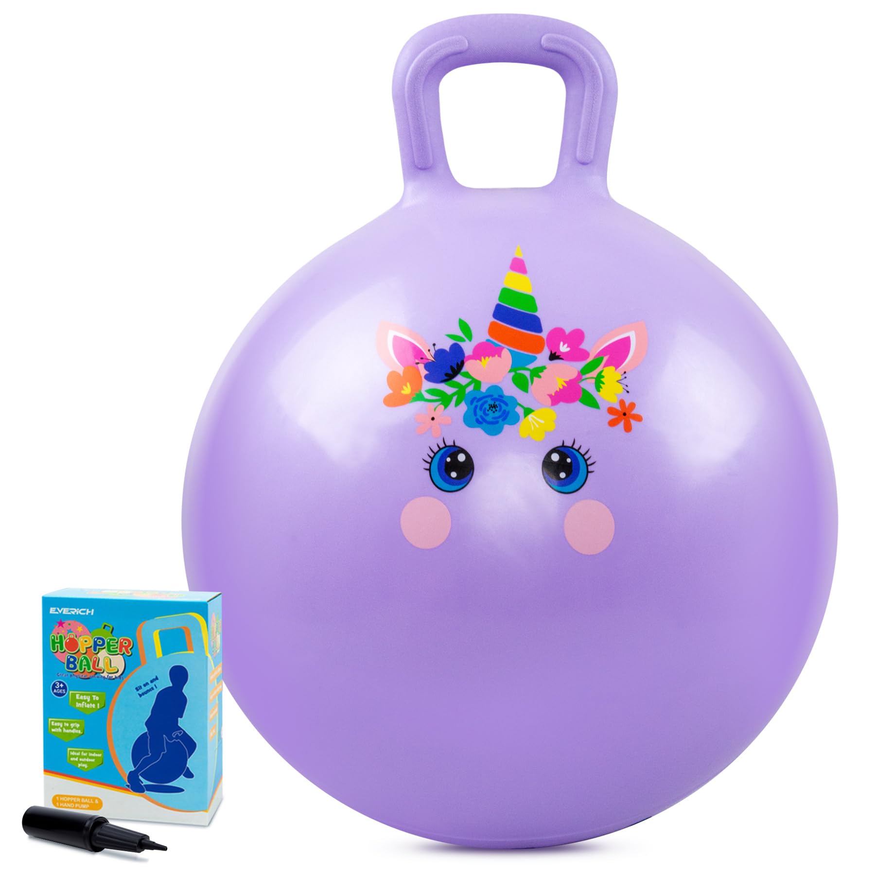 MUKI Jump Ball Balance Ball 45cm - Hopping Ball for Kids, Core Training, Jumping Ball, Ages 3-5, Toy, Boys, Girls, Birthday Present, Indoor Play