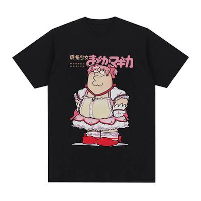 Lustiges Magic Girl Klassisches T-Shirt Puella Magi Madoka Magica Anime T-Shirt Damen Humorvolles Lockeres T-Shirt