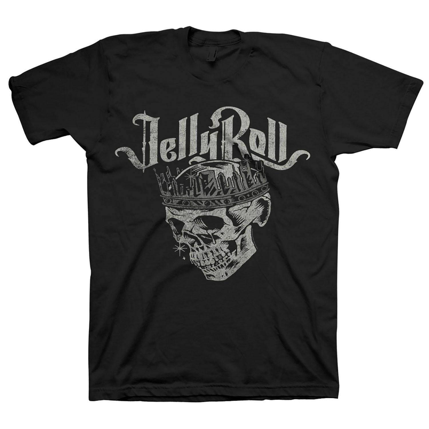 Men s Jelly Roll City Skull T-shirt Medium Black 2XL