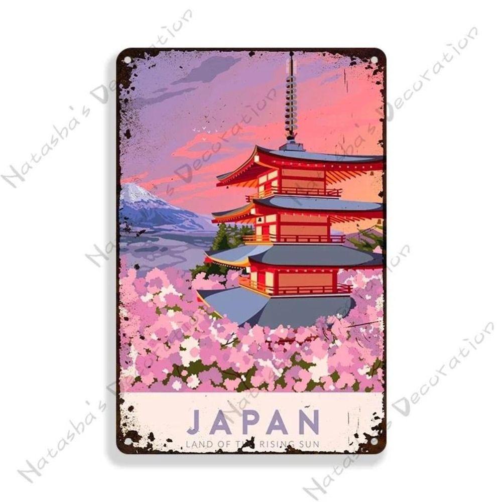 Metal Poster Japanese Ukiyo-e Retro Wall Art Vintage Home Bar Cafe Decor
