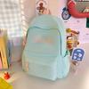 School bag solid color letters large capacity Korean version ins fresh and sweet casual simple back