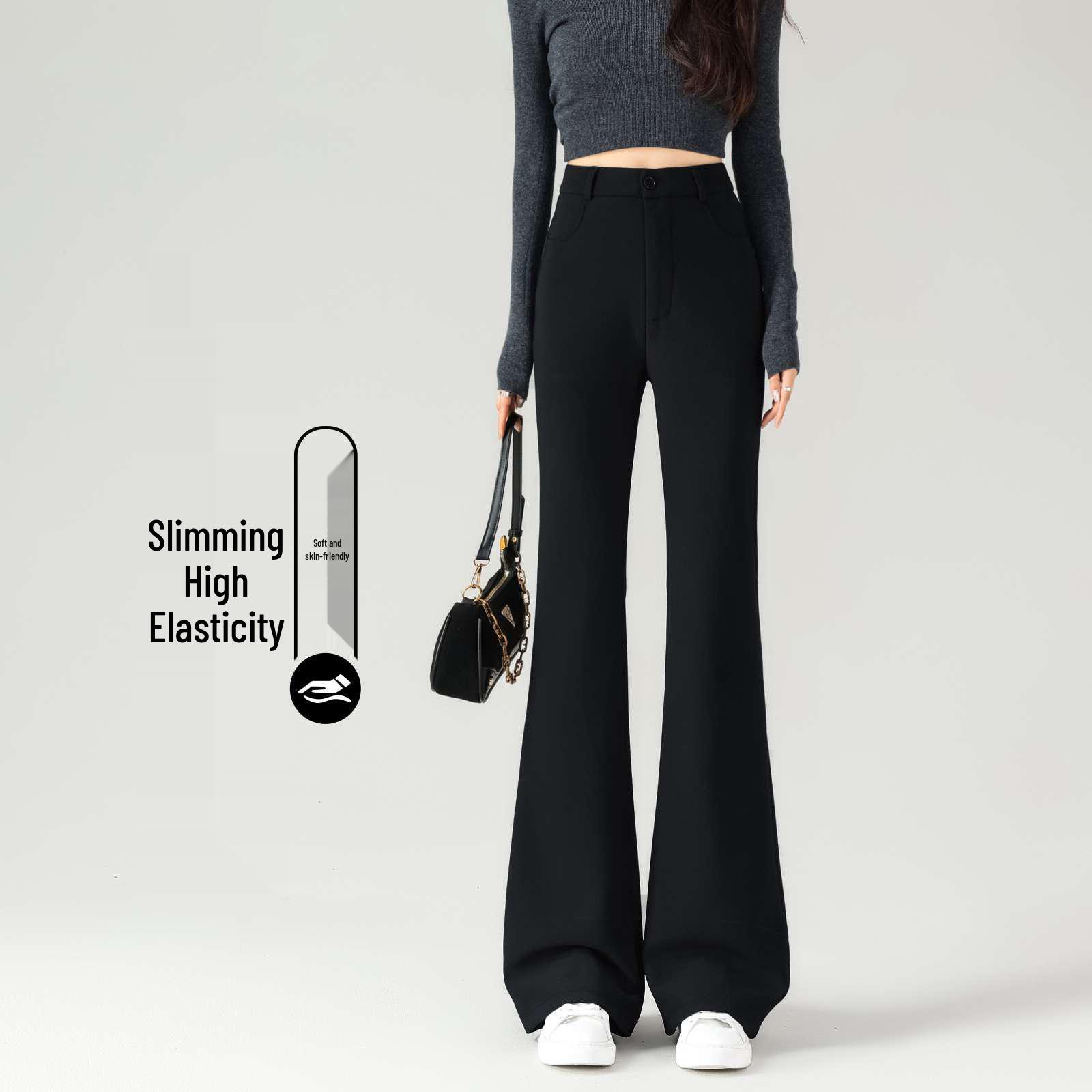 

Women’s Black High-Waist Velvet Flare Pants - Winter 2026 Collection M fits 96-105 jin