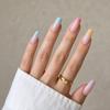 Hochwertige tragbare künstliche Nägel im Mandel-Nude-French-Stil – mittellange und lange Nagelspitzen