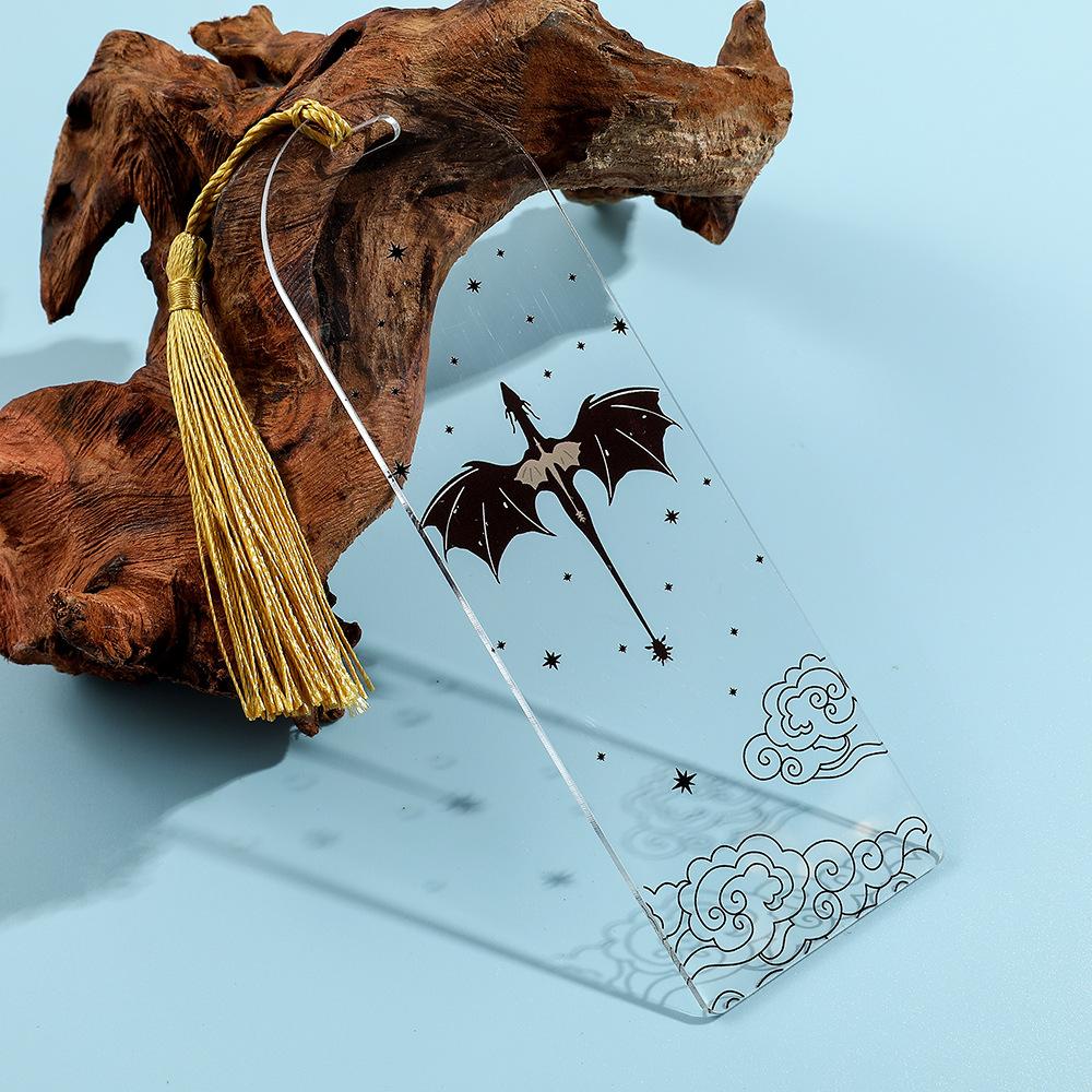 Collezione di segnalibri Anime Black Dragon, regalo per gli amanti dei libri, segnalibro in acrilico per uomini, donne, insegnanti, amici, bambini, pennarelli per la lettura