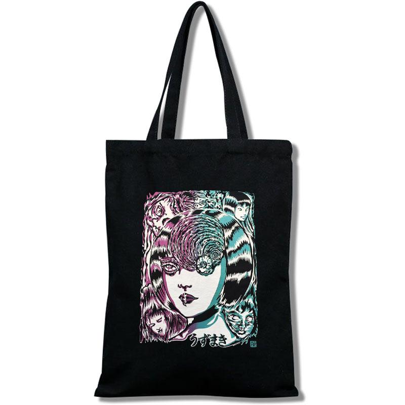 Tomie Junji Ito Bolso Tote Bolsa de Compras Portátil Grande para Mujer Bolso de Hombro Bolsa de Lona