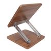Wooden Laptop Stand Comfortable Ergonomic Regulable Design Aluminum Alloy Deep Wood Color Office