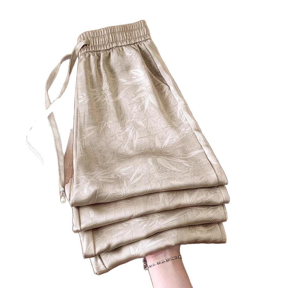 Fashion Printed Loose Casual Straight-leg Pants Women's 1116 Summer Thin Elastic High-waisted Versatile Drape Wide-leg Pants