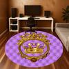 1pc Crown Royal Round Chair Mat Area Rug - Non-Slip, Floor Mat for Office, Bedroom, and Indoor Decor C1125604