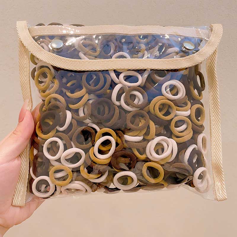 50/100/200PCS Colorful Basic Nylon Ealstic Hair Ties for Girls Ponytail Hold Scrunchie Rubber Band Kids Basic Hair Accessories