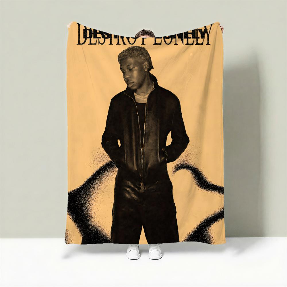 Rapper D-Destroy Lonely Throw Lightweight 240g Flannel Blanket Soft Skin-friendly for Summer Cooling 75X95CM