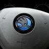 AAAJA1 2026 Hot For SKODA 46MM Car Steering Wheel Logo Emblem Sticker for Skoda Rapid Fabia Octavia Superb Laura VRS Yeti Kodiaq Karoq
