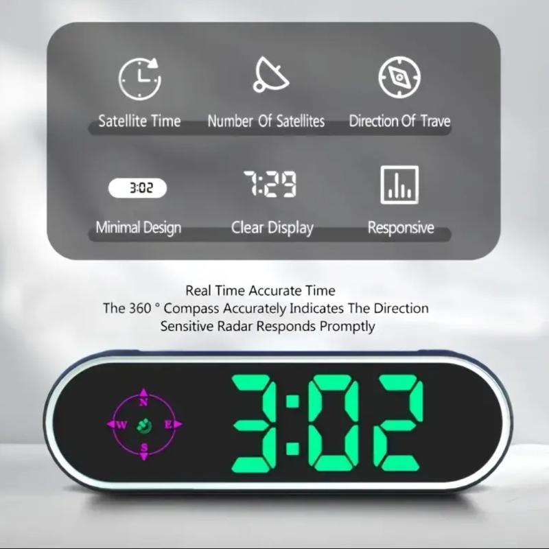 Car Head Up Display Gps Digital Speedometer With Colorful Led Display Clock & Function Overspeed Alarm For Car Truck Suv Rv