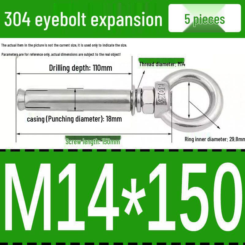 Stainless Steel 304 Eyebolt Expansion Nail with Fixing Loop