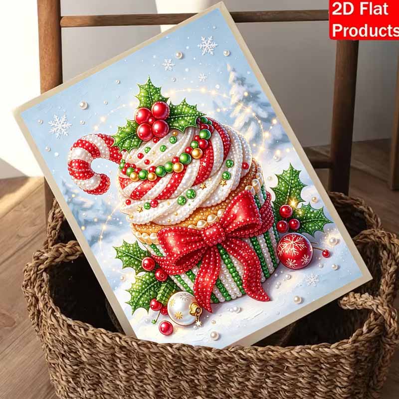 Christmas Cupcake Pearl Painting Kit Handmade DIY Home Decoration Painting