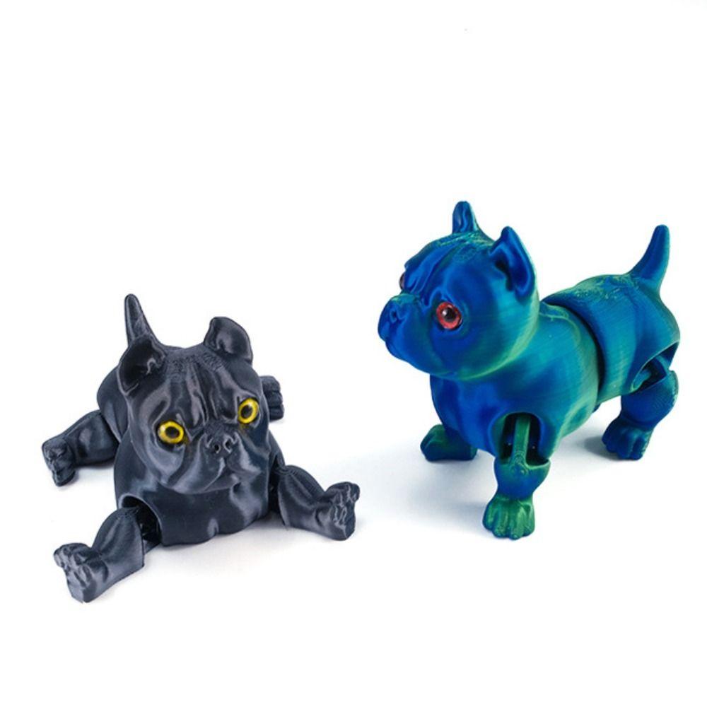 PLA 3D Printed Dog Model Solid Color Multi-jointed Dog Action Figurine Movable Articulated Animal Figurine Desktop Decoration