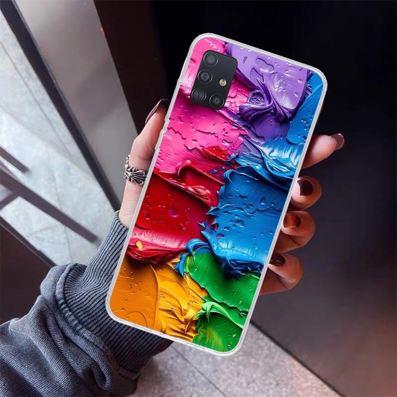 Watercolors Set Paint Palette Painting Box Phone Case For Samsung Galaxy A12 A52S A42 A32 A22 A51 A50 Note 20 Ultra 10 S10 Plus
