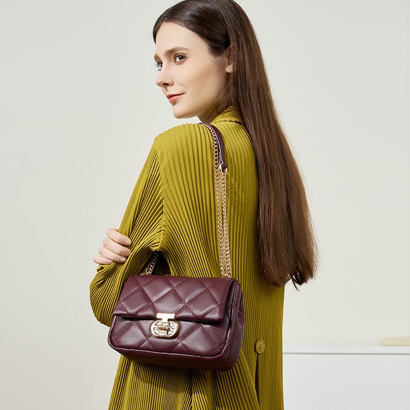 Fashion Trend Shoulder Bag Versatile Chain Messenger Women's Bag New Leather Diamond Bag