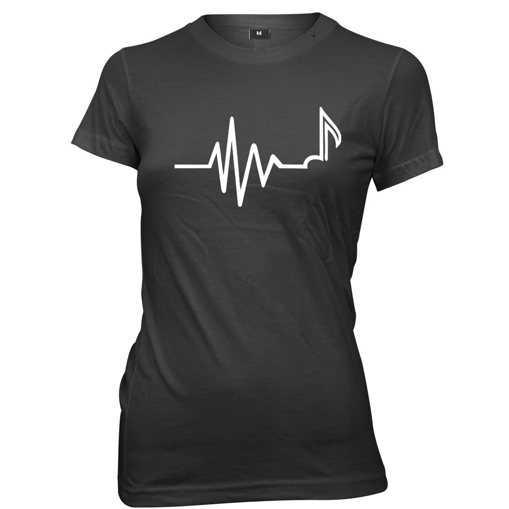 Music Heartbeat Womens Ladies Funny Slogan T-Shirt 4XL