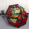 Colorful Butterfly Mandala Wall Art Decor Umbrella, Cute Umbrella with Cute Design, Portable 3-Fold Compact Umbrella for Men & Women, Valentine's Day