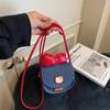 Cute Cat Bow Knot Denim Mini Wallet Fashionable Cartoon Crossbody Purse for Women KTB