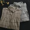 Autumn Japan and South Korea Loose Retro Cotton and Linen Large Size Casual Plaid Shirt