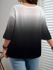2025 New Gradient Color Women's Casual Round Neck T-shirt - European & American Fashion