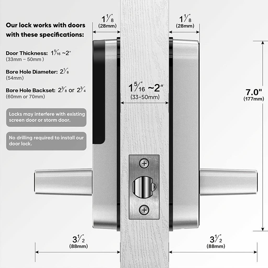Smart Fingerprint Door Lock App Remote Control Keyless WIFI Digital Touchscreen Lock NFC IP67 Waterproof With 2 IC Cards