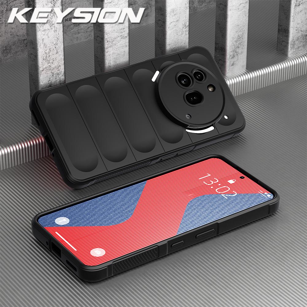 KEYSION Shockproof Matte Case for Nothing Phone 3A 3A Pro Anti-skid Soft Silicone Phone Back Cover for Nothing Phone 3A Pro 3A