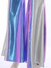 Womens Disco Jumpsuit 70s 80s Style Lapel V Neck Sleeveless Metallic Shiny Flared Pants Romper