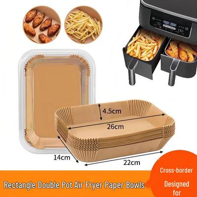 Rivestimento in Carta da Forno Rettangolare per Friggitrice ad Aria, Grado Alimentare
