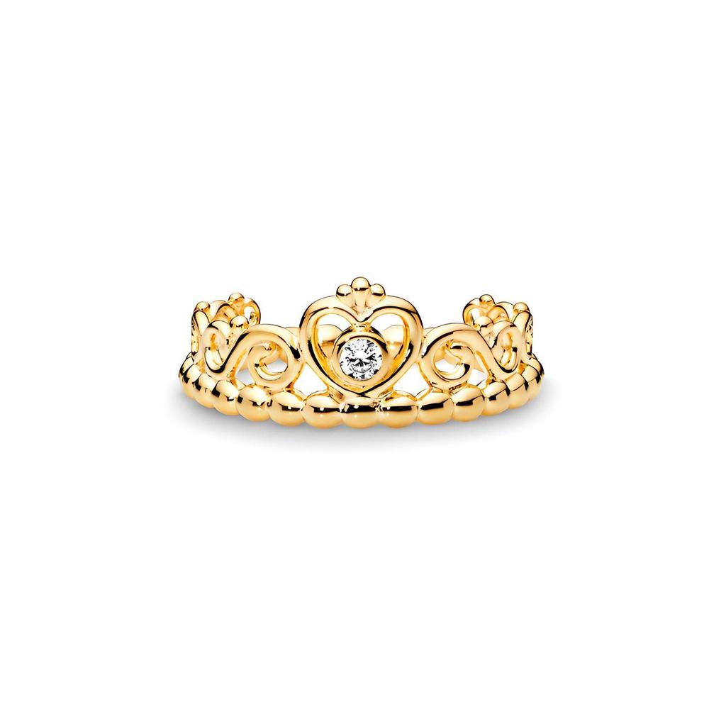 Pandora Shine Princess Crown Ring Women rings Gold 167158CZ