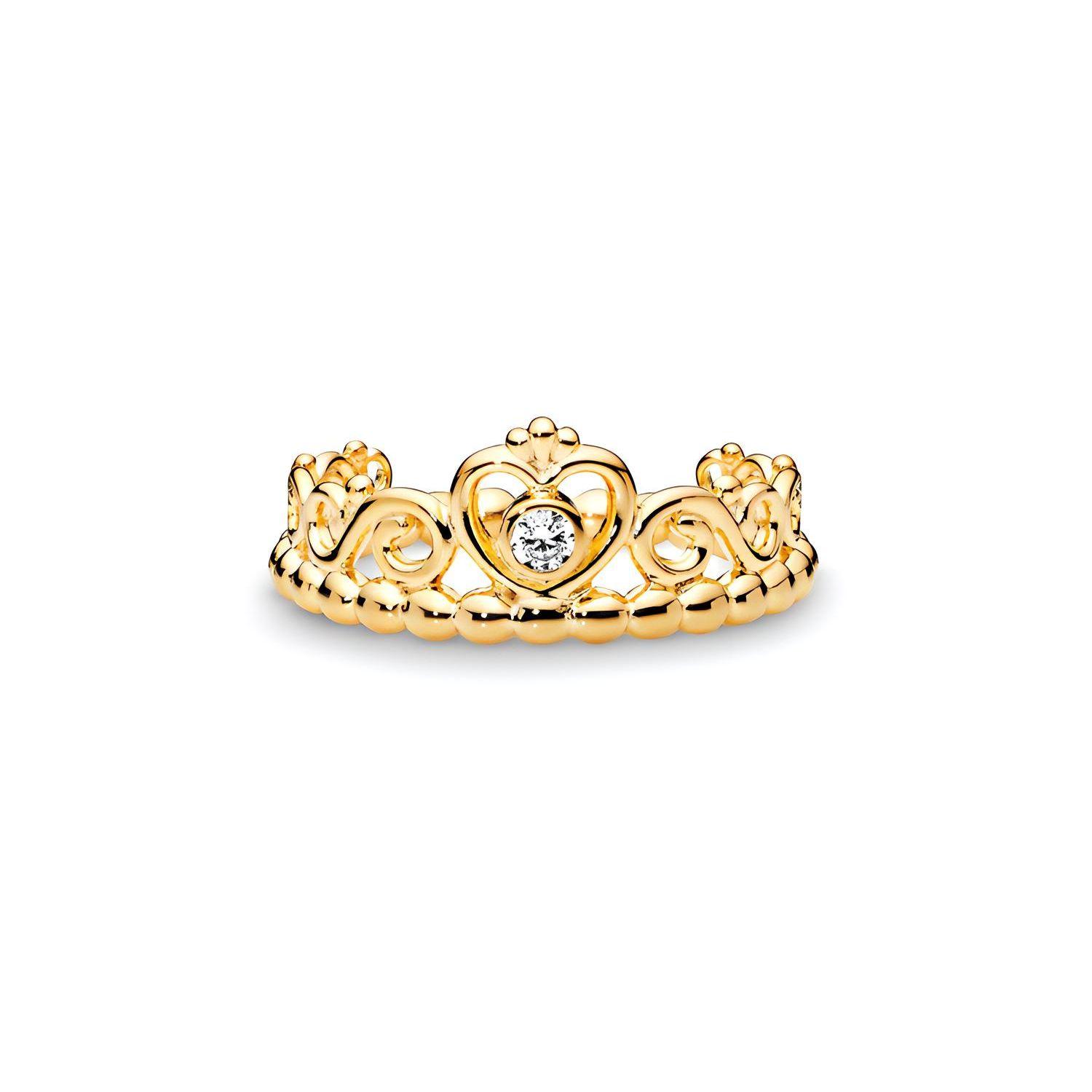 Pandora Shine Princess Crown Ring Women rings Gold 167158CZ 50