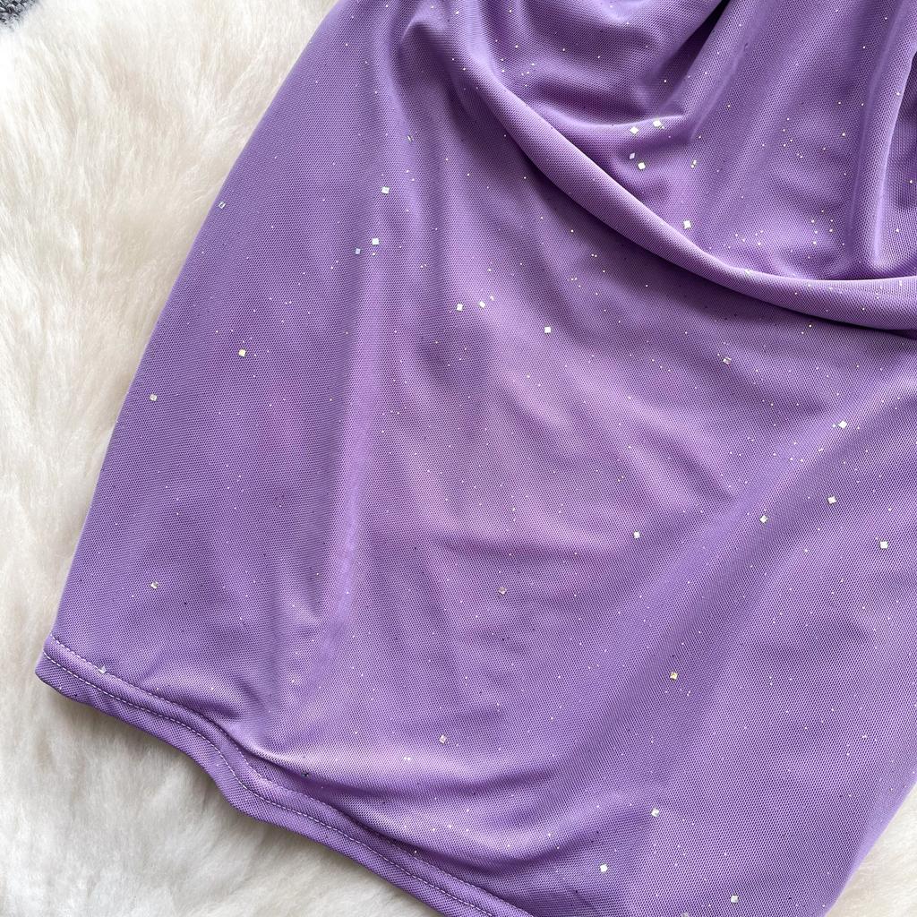 Summer Women One Shoulder Strapless Sexy Bling Bling Slim Sheath Bodycon Mini Short Club Party Dresses