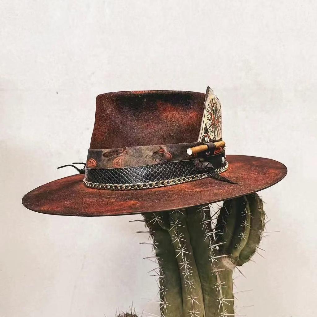 Retro Retro Wool Top Hat Burnt Top Hat Wool
