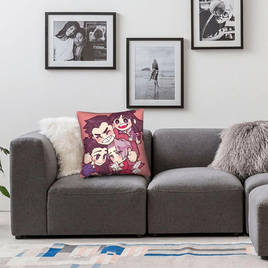 Ace Attorney Pillow Cover Comfy Cushion Cover Vintage Pillow Case For Sofa Couch Bed Living Room