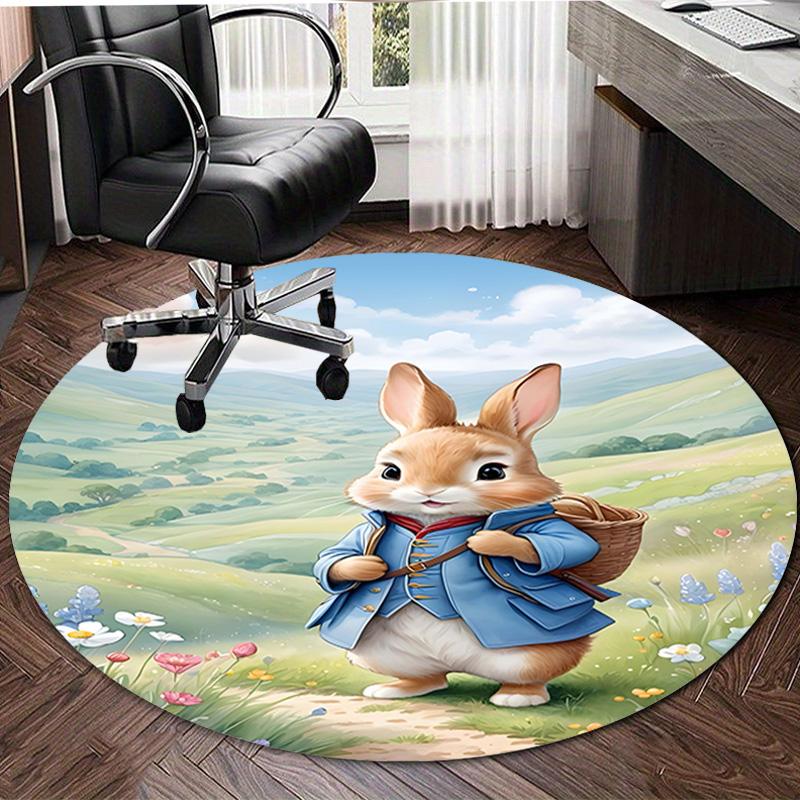 1pc Peter Rabbit1 Design Printed Area Round Carpet for Bedroom Living Room Home Decor Rugs Mat Non Slip Mat Rug for Bedside