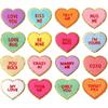16Pcs Valentine's Day Iron On Patch Gold Edge Conversation Heart Chenille Patch Colorful Embroidered Heat Transfer Iron Patch for DIY Craft Clothing