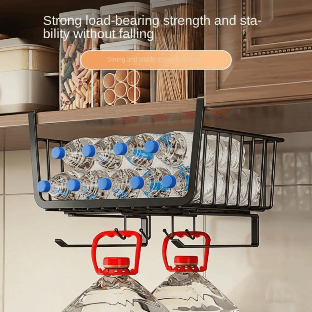 Stable Cabinet Hanging Rack Hollowed Under Cabinet Basket Hanging Net Basket  Kitchen Accessories