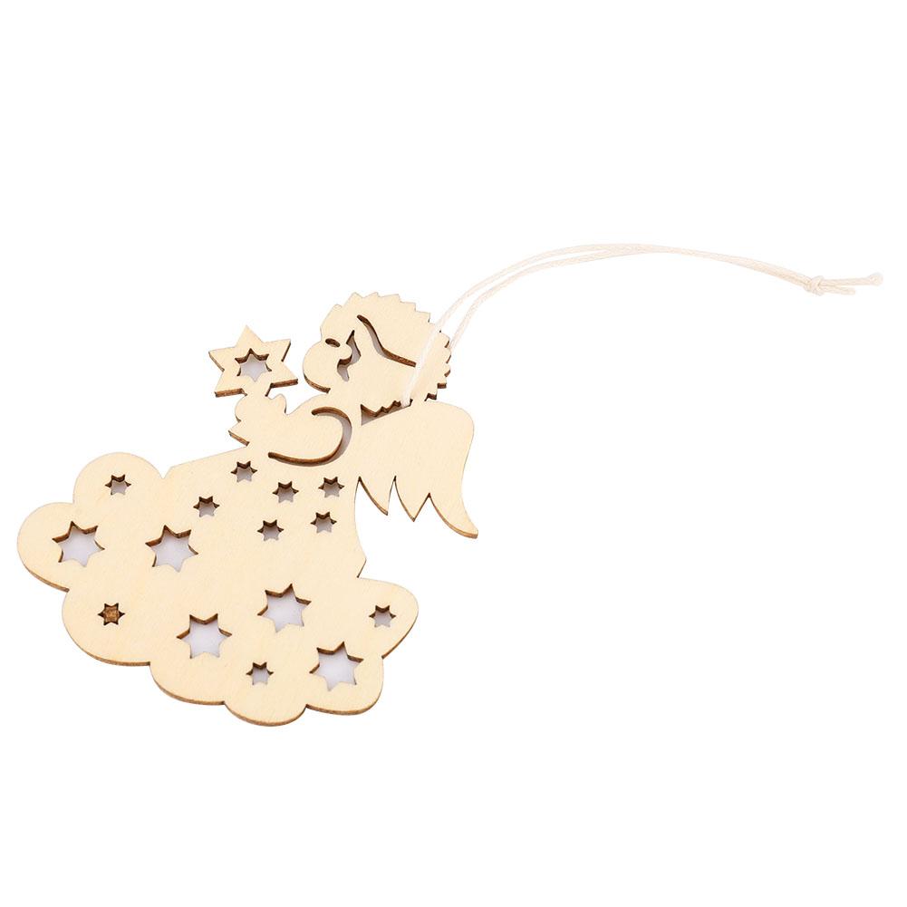 

20 шт. деревянная подвесная подвеска с полым узором ангела своими руками праздничное украшение подарки(20шт. Полые