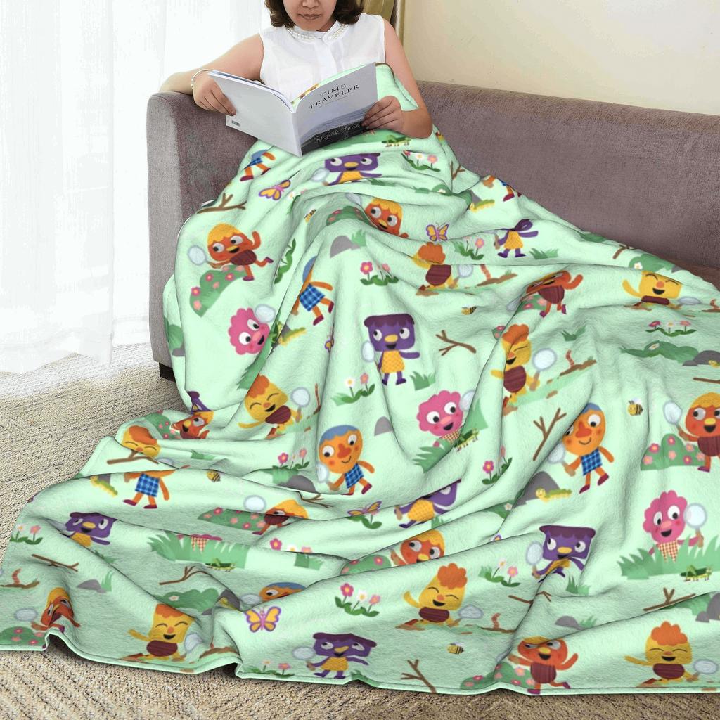 Noodle & Pals Micro Super Simple Blanket Nursery Rhymes Grass Flannel Novelty Soft Throw Blanket Covering Sofa All Season Couch