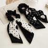 Korean-Style Polka Dot Double Layer Ribbon Bow Scrunchie Hair Tie for Women