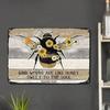 Vintage Metal Wall Art Sign, Kind Words Are Honey Quote, Rectangular Tin Poster for Home Decor