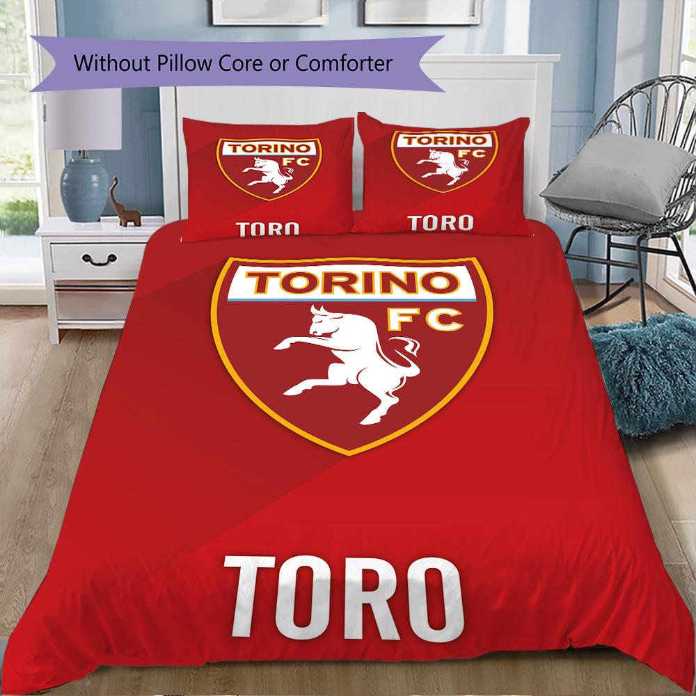 Torino Fc Pattern Bedding,Quilt Set Quilt Cover Pillowcase Home Birthday Gift (1*duvet cover+2*pillowcase,without core)DSJT261018094