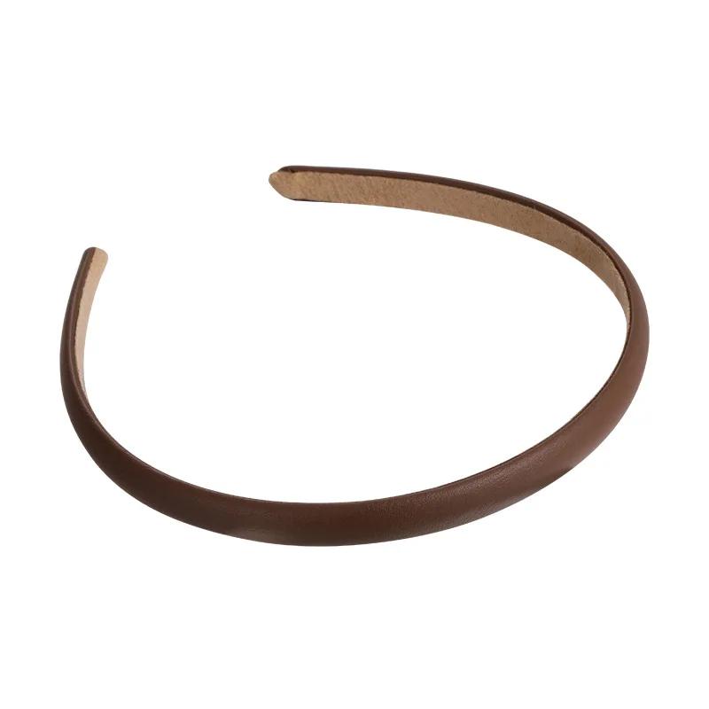 Retro Thin Leather Headband for Woman Girls Elegant Simple Hair Hoop Hair Band Autumn Winter Fashion All-match Hair Accessories