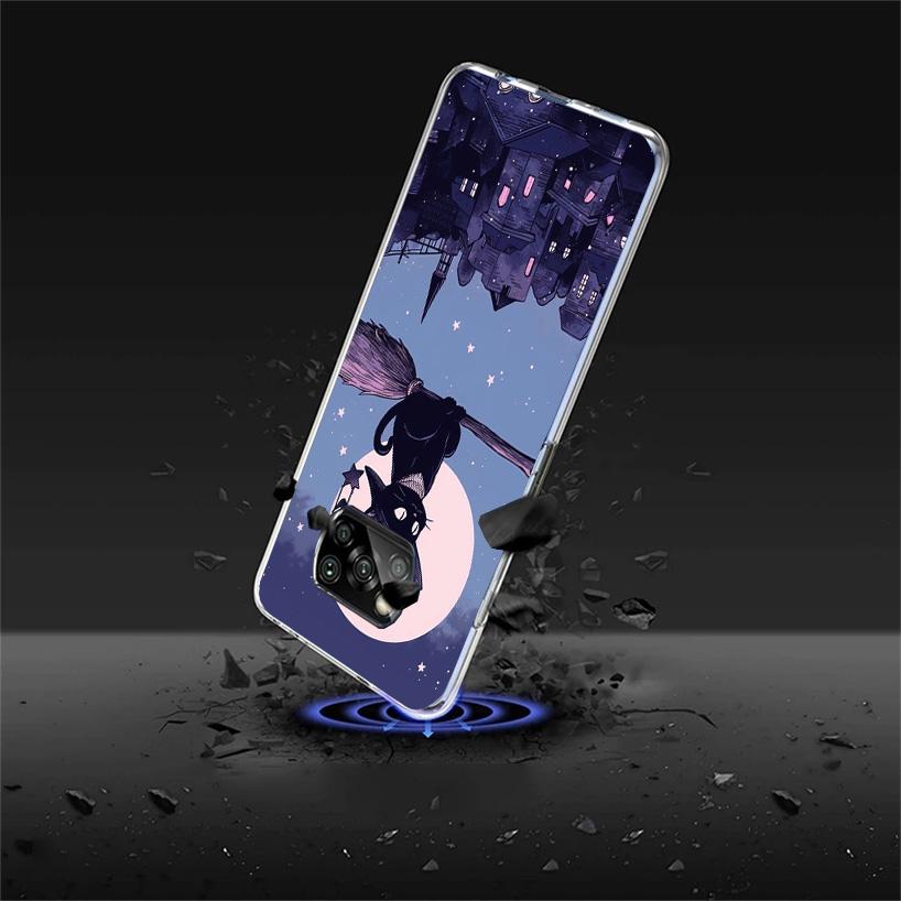 Witch And Cat Colorful Cute Phone Case For Xiaomi Poco X7 X6 X5 Pro F7 Ultra Redmi 15C 15 13C 13 12C 12 10 10A 10C 9 9A 9C 9T Co