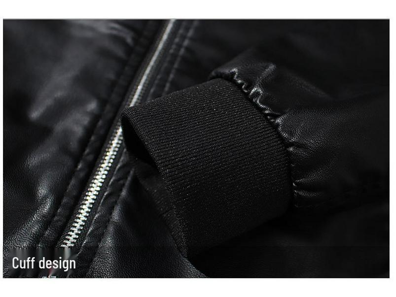Men's Casual Hooded PU Leather Motorcycle Jacket
