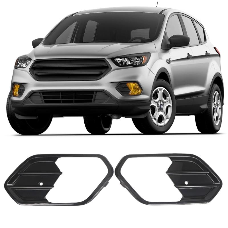 1 Pair Fog Light Cover Bezel FO1038164 GJ5Z-17K946-AB for Escape Kuga 2017-2019 Front Fog Light Bezel Trim Replacement