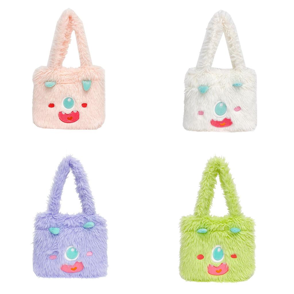 Soft Monster Character Tote Bag With Inner Phone Pocket For Girls And Teens