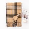 British double-sided plaid fringed scarf atmosphere winter new versatile white warm shawl couple scarf
