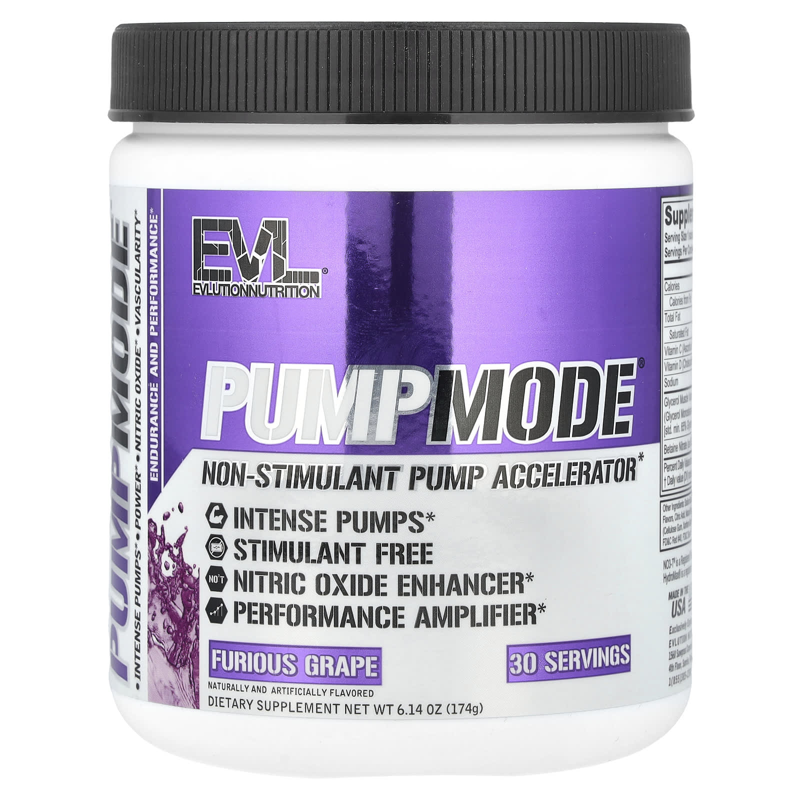 

Pumpmode®, Non-Stimulant Pump Booster, Furious Grape Flavor, 174G (6.14Oz)